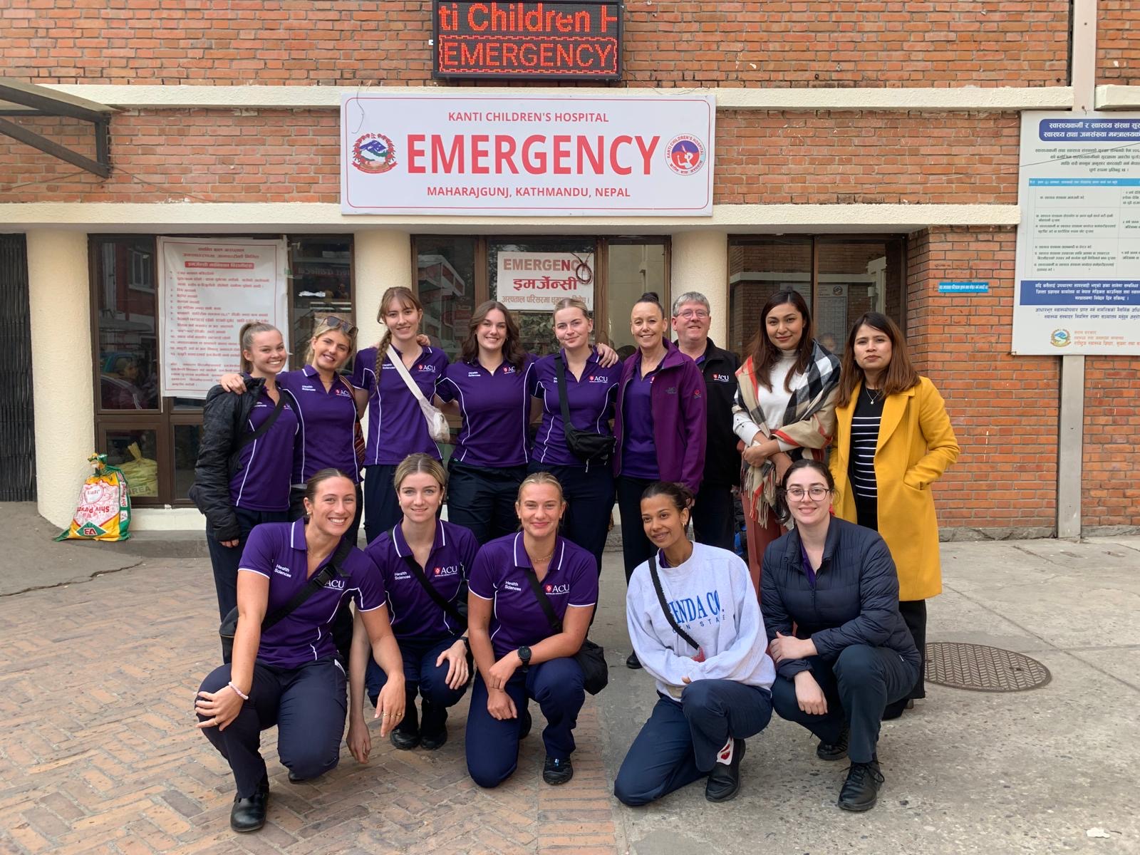 Anushka Shrestha with community members